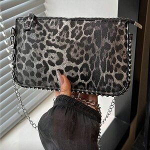 Leopard Print Chain Clutch